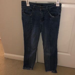 Midrise, stitch jeans